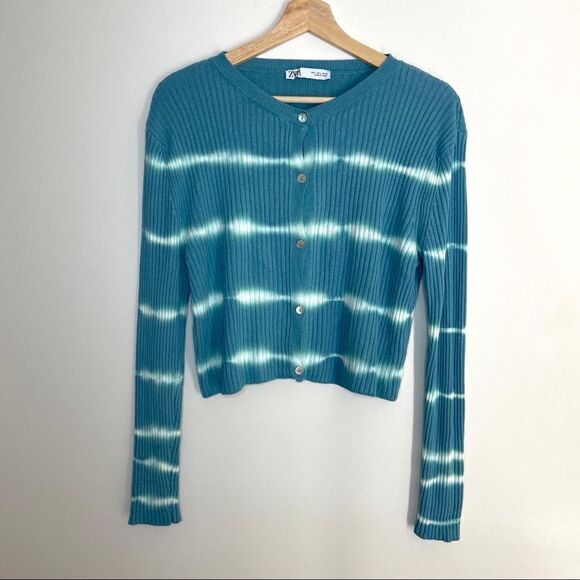 ZARA tie dye long sleeve button down cardigan - Picture 4 of 7